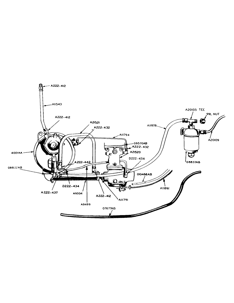 Схема запчастей Case IH 940 - (2-042) - LP-GAS ENGINE, LIQUID FILTER, REGULATOR AND CARBURETOR, LIQUID FILTER (03) - FUEL SYSTEM