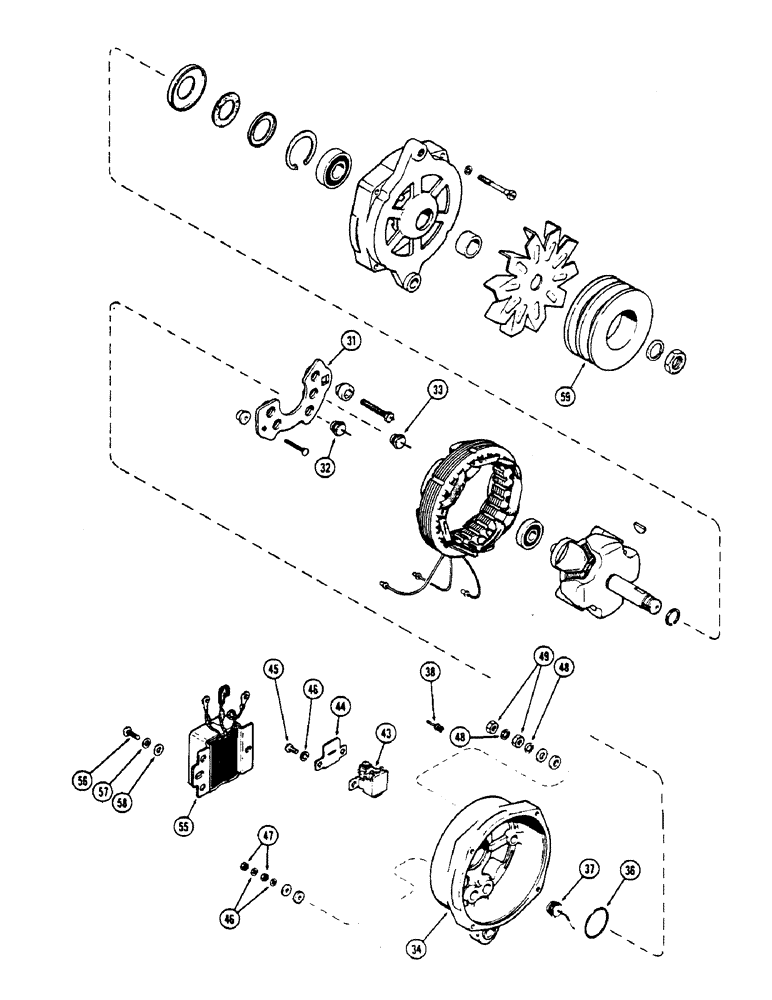 Схема запчастей Case IH 2670 - (120) - ALTERNATOR, 55 AMP PRESTOLITE (CONT) (04) - ELECTRICAL SYSTEMS