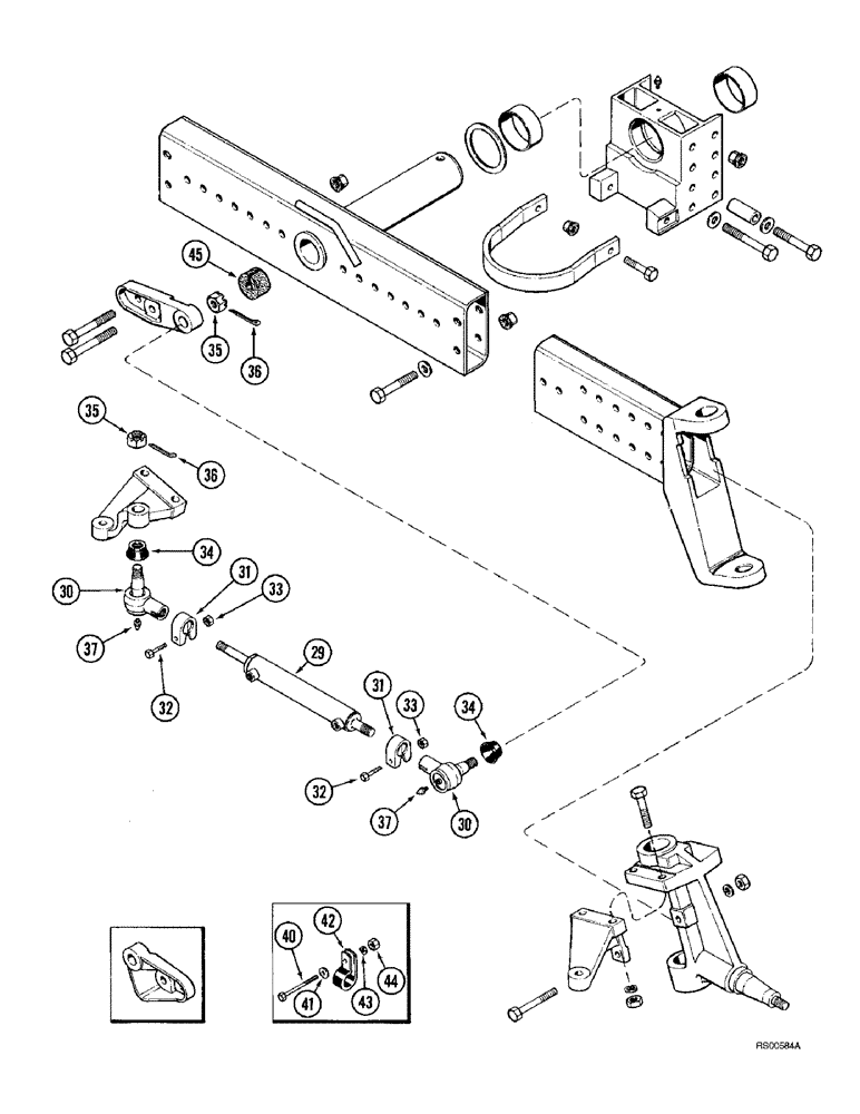 Схема запчастей Case IH 1680 - (5-16) - ADJUSTABLE STEERING AXLE (CONTD) (04) - STEERING