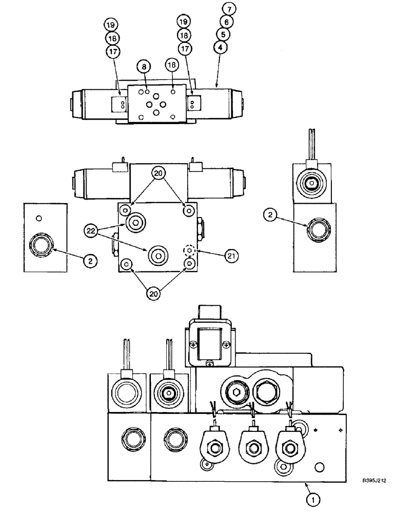 Схема запчастей Case IH 2144 - (8-28) - CONTROL VALVE, HEADER LIFT WITH FORE AND AFT VALVE ASSEMBLY (07) - HYDRAULICS