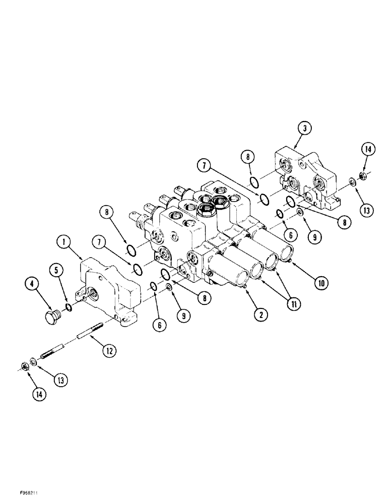 Схема запчастей Case IH 9380 QUADTRAC - (8-036) - HYDRAULIC REMOTE VALVE ASSEMBLY, WITH LOAD LOCKS (08) - HYDRAULICS