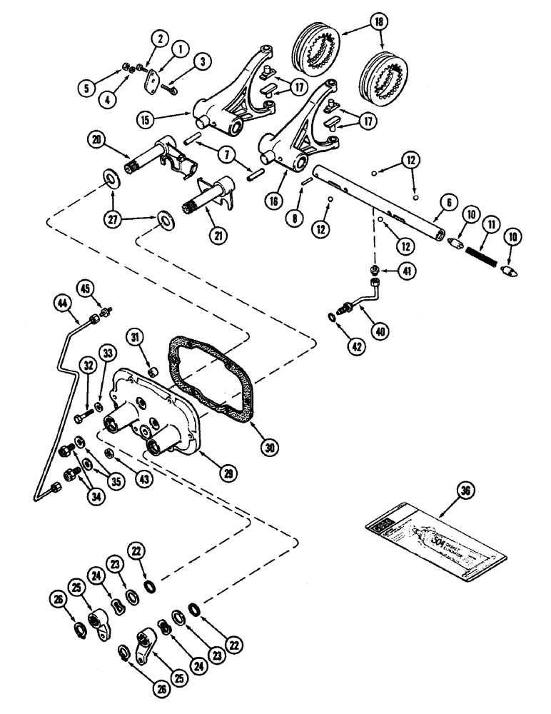 Схема запчастей Case IH 4890 - (6-172) - TRANSMISSION RANGE SHIFT MECHANISM (06) - POWER TRAIN