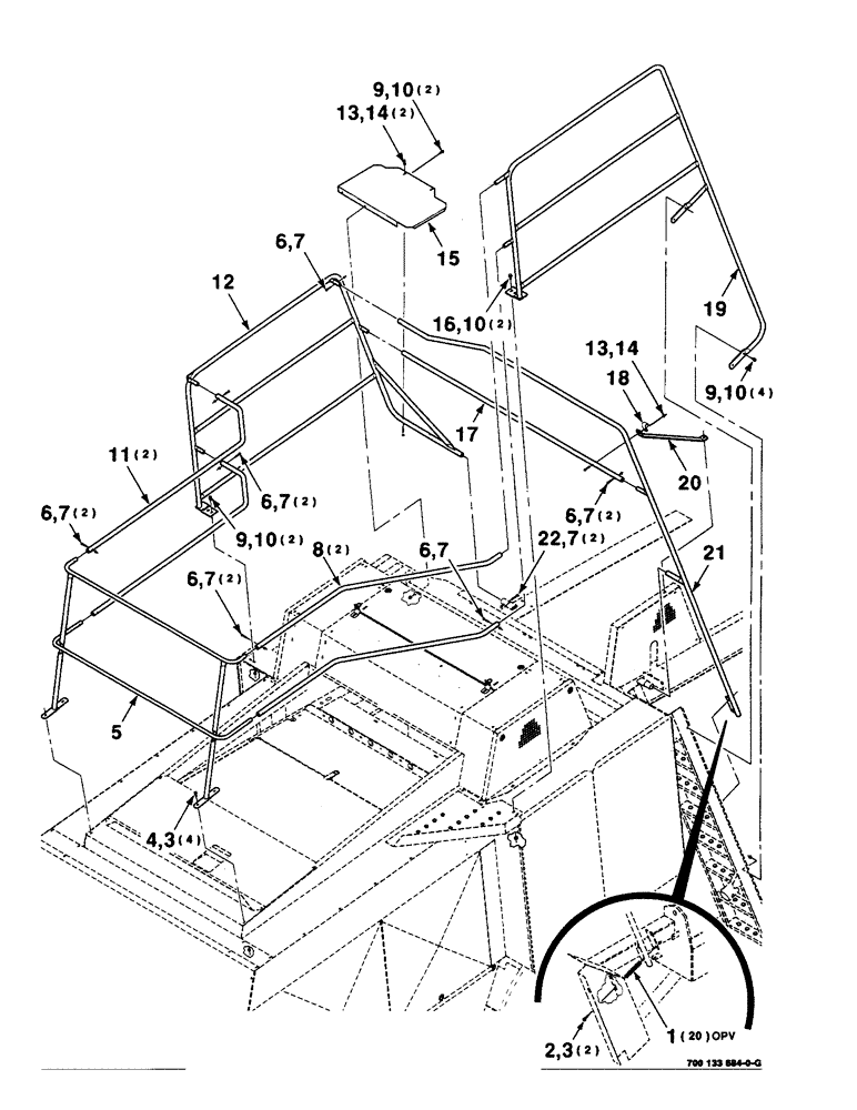 Схема запчастей Case IH 8590 - (7-26) - HAND RAIL ASSEMBLIES (12) - MAIN FRAME