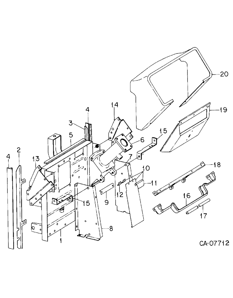 Схема запчастей Case IH 3488 - (13-04) - SUPERSTRUCTURE, STEERING AND GEAR SELECTOR SUPPORTS (05) - SUPERSTRUCTURE