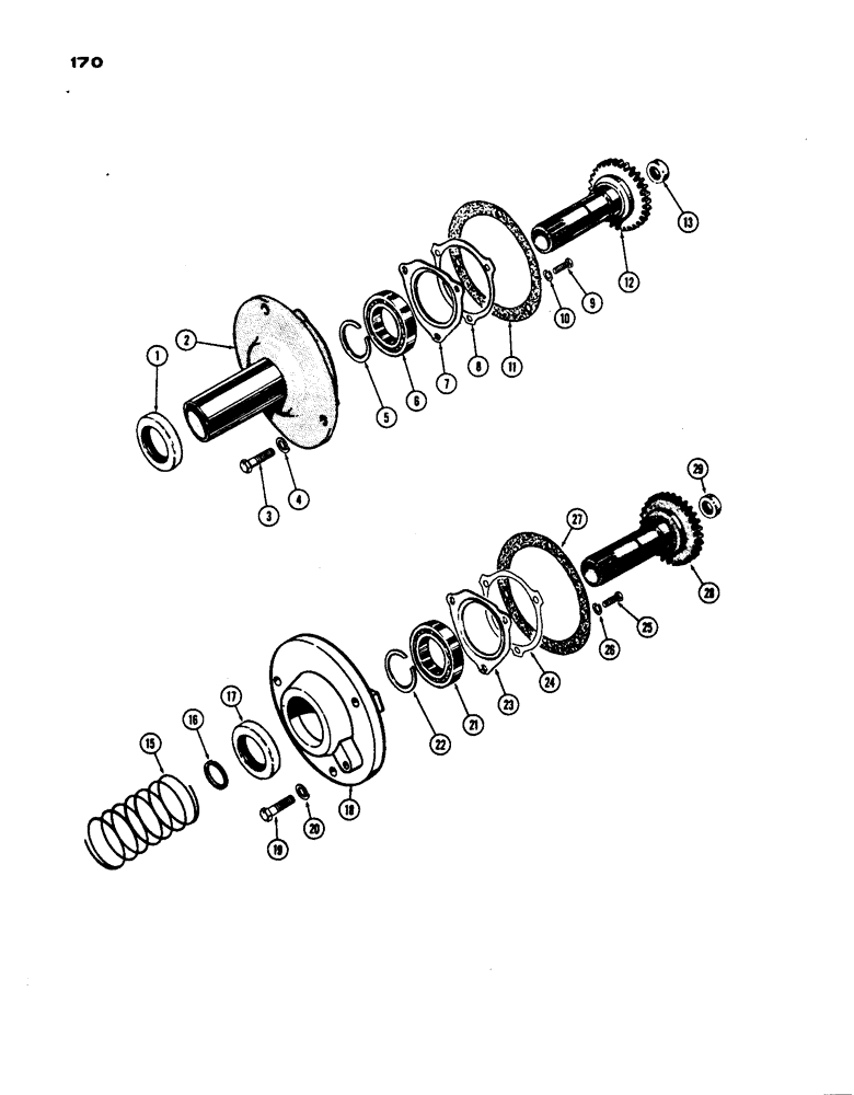 Схема запчастей Case IH 530 - (170) - HYDRAULIC PUMP DRIVE, S/N 8191147 BEFORE AND AFTER, PRIOR TO S/N 8262800 (08) - HYDRAULICS