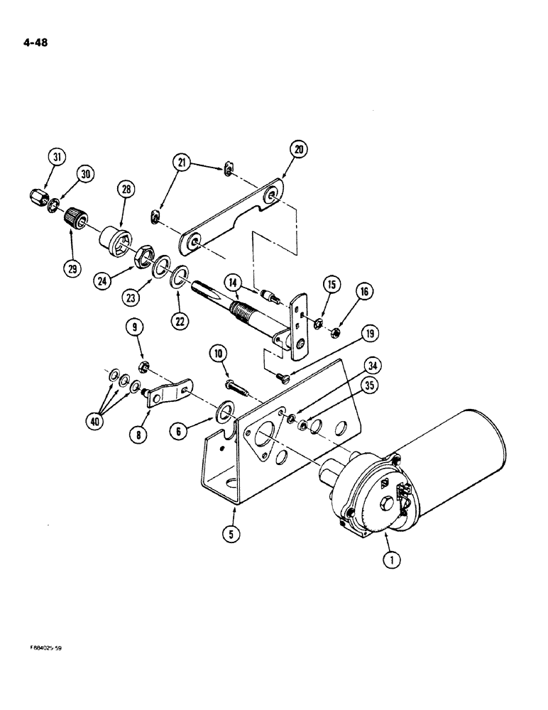 Схема запчастей Case IH 9170 - (4-48) - WIPER DRIVE ASSEMBLY, FRONT WINDOWS (04) - ELECTRICAL SYSTEMS