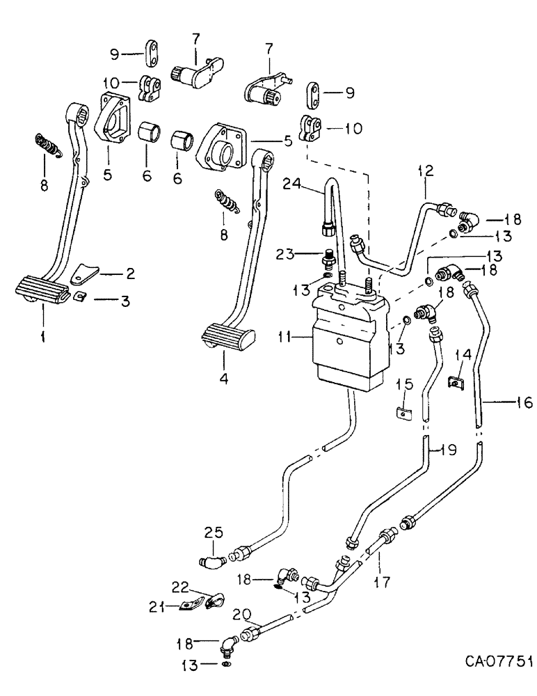 Схема запчастей Case IH 3288 - (04-02) - BRAKES, MASTER BRAKE CONTROLS (5.1) - BRAKES