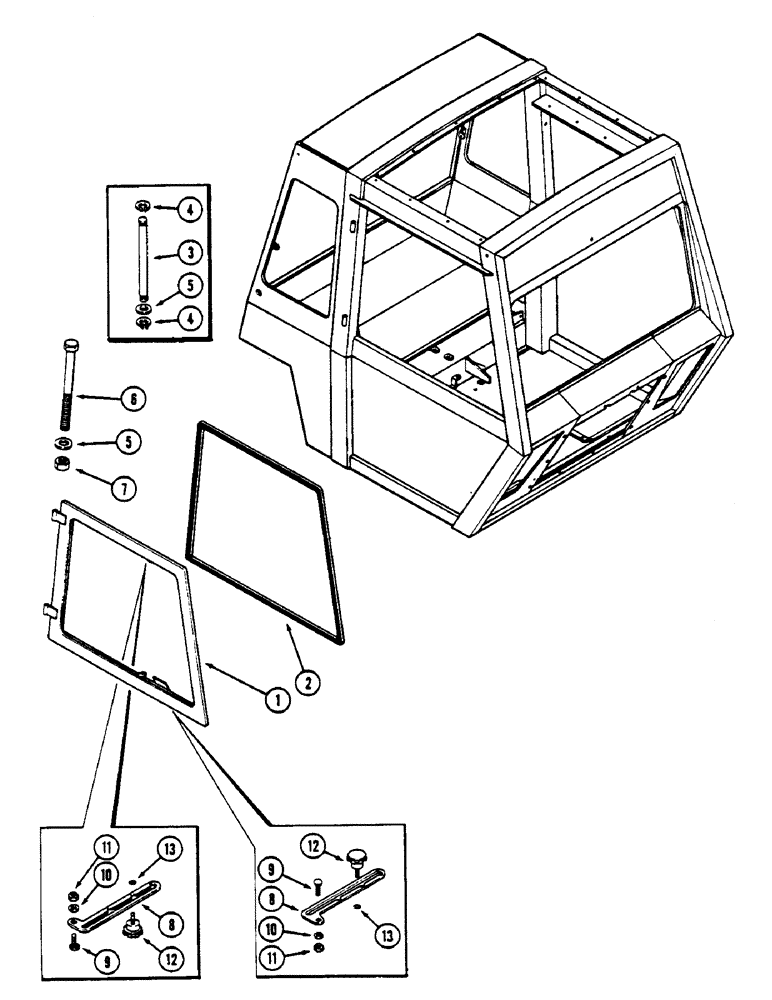 Схема запчастей Case IH 4690 - (9-394) - CAB, SIDE WINDOW (09) - CHASSIS/ATTACHMENTS