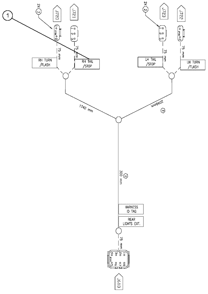 Схема запчастей Case IH SPX3320 - (12-013) - TAILLIGHT LIGHT GROUP (06) - ELECTRICAL