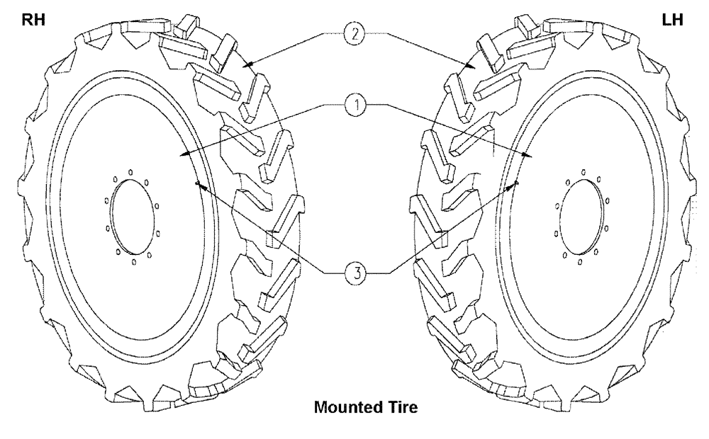 Схема запчастей Case IH 3210 - (05-004) - TIRE KIT 320/90R46-146RT-10 Hub, Wheel & Tires