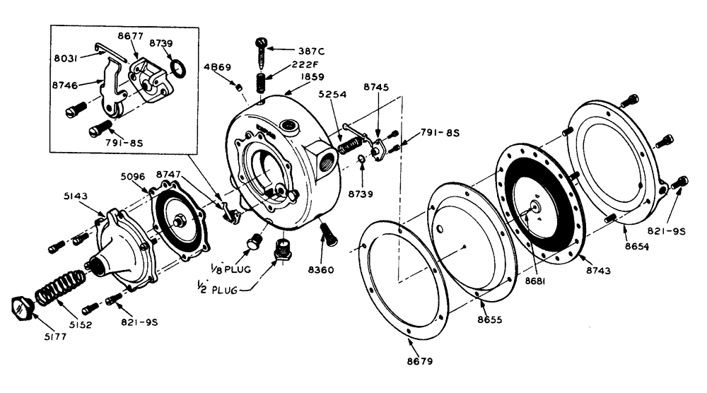 Схема запчастей Case IH LA-SERIES - (033) - A9153 REGULATOR PARTS (03) - FUEL SYSTEM