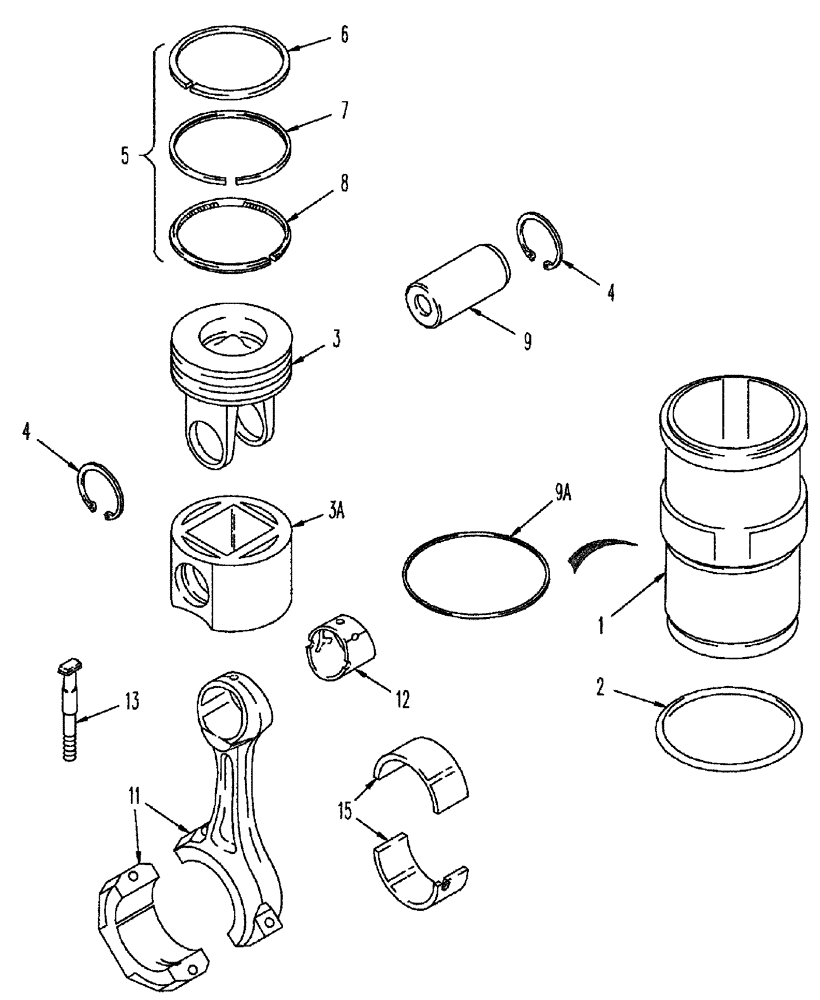 Схема запчастей Case IH TITAN 3020 - (02-052) - PISTONS - CONNECTING RODS (01) - ENGINE