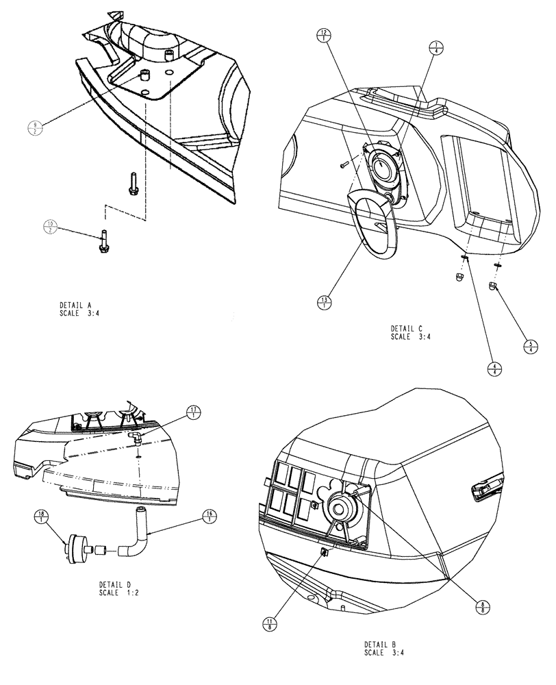 Схема запчастей Case IH TITAN 4520 - (01-012[02]) - CONSOLE ASSEMBLY, OVERHEAD (10) - CAB