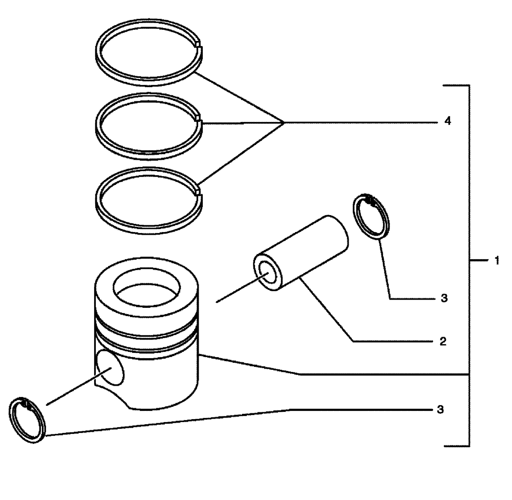 Схема запчастей Case IH SPX3320 - (03-033) - PISTONS (01) - ENGINE