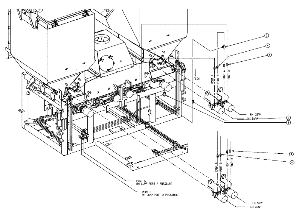 Схема запчастей Case IH 810 - (02-049) - FITTING GROUP, TRIPLE BIN, 37 & 50 CU. FT. Bin Group