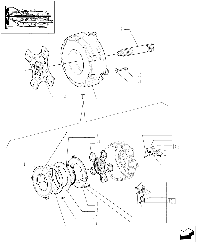 Схема запчастей Case IH JX1095N - (1.25.0[01A]) - CLUTCH - D5949 (03) - TRANSMISSION