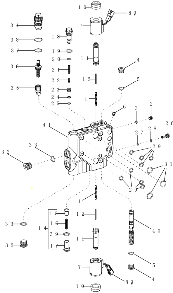 Схема запчастей Case IH MAGNUM 255 - (08-22) - HITCH VALVE ASSEMBLY (08) - HYDRAULICS