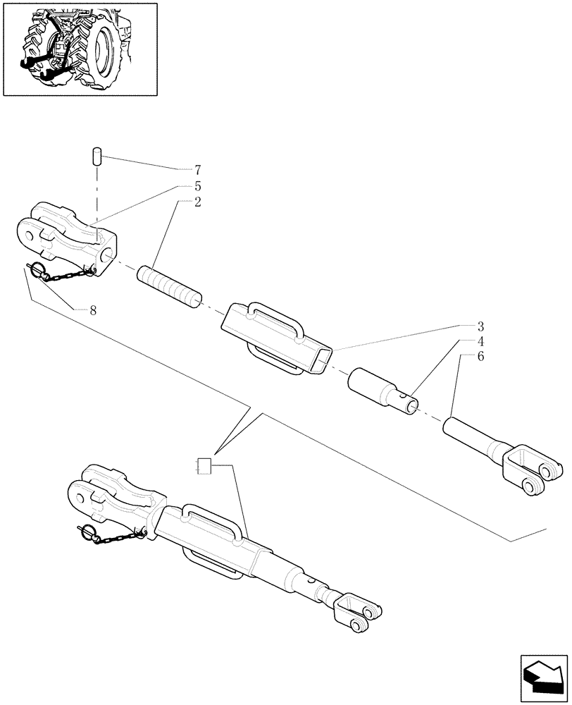 Схема запчастей Case IH MAXXUM 115 - (1.89.6/ B) - ADJUSTABLE LIFT-ROD, PARTS (STD + VAR.330923-330970-330971) (09) - IMPLEMENT LIFT