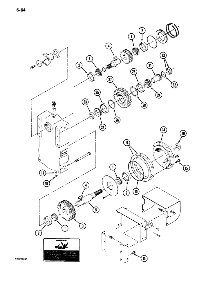 Схема запчастей Case IH 9170 - (6-64) - PTO TRANSFER CASE ASSEMBLY (06) - POWER TRAIN