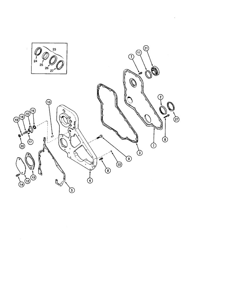 Схема запчастей Case IH 9240 - (2-030) - FRONT GEAR COVER, 6TA-830 ENGINE (02) - ENGINE