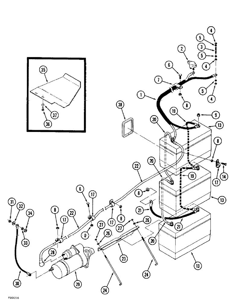 Схема запчастей Case IH 9380 - (4-36) - BATTERIES AND CABLES (04) - ELECTRICAL SYSTEMS