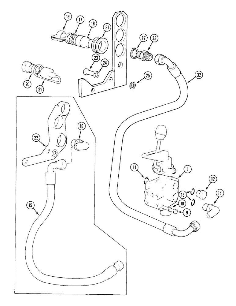 Схема запчастей Case IH 1394 - (8-338) - THREE-WAY VALVE ATTACHMENT, TRACTORS WITHOUT CAB (08) - HYDRAULICS
