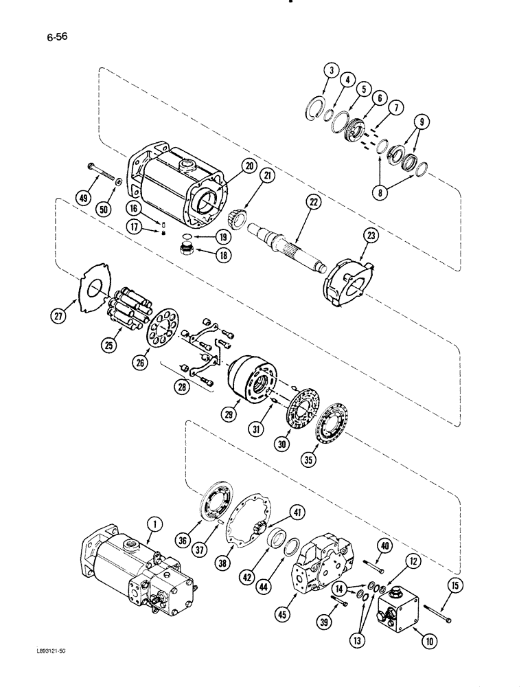 Схема запчастей Case IH 1670 - (6-56) - HYDROSTATIC MOTOR (03) - POWER TRAIN