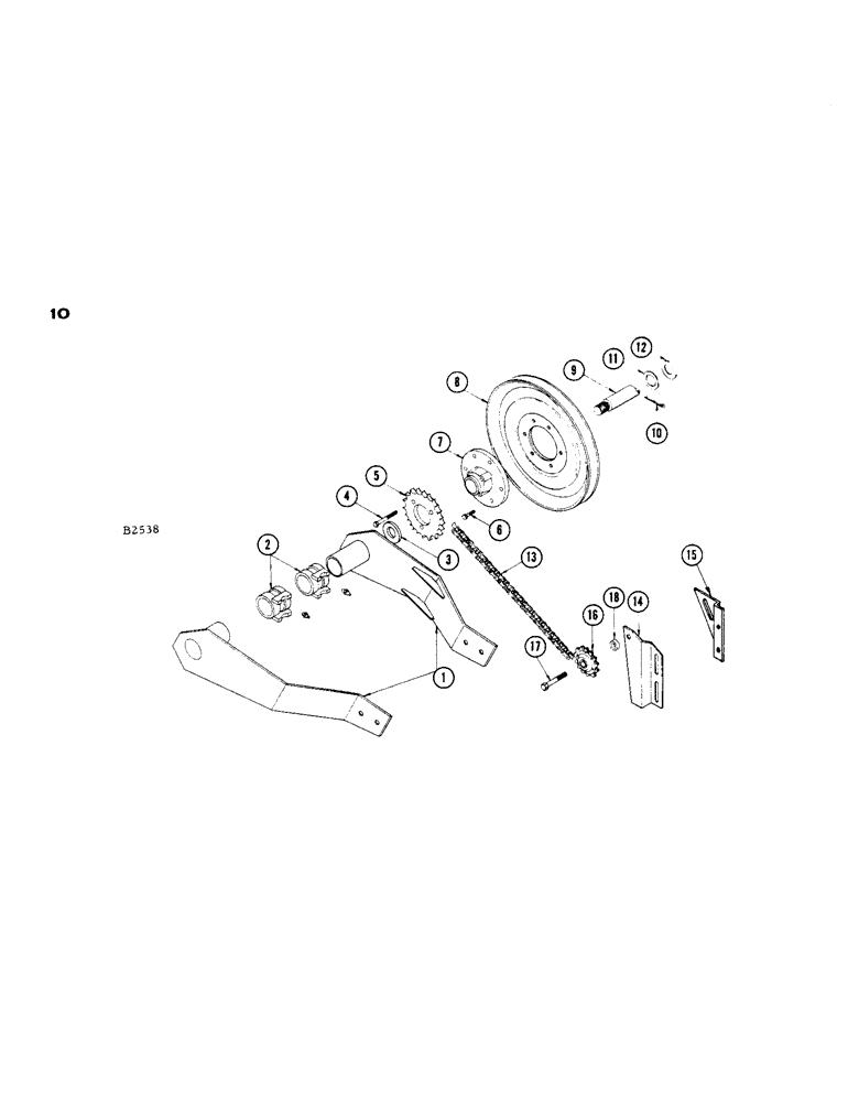 Схема запчастей Case IH 303 - (10) - HEADER DRIVE SPROCKETS AND PIVOT BRACKETS, 660/960 - 2 AND 3 ROW (58) - ATTACHMENTS/HEADERS