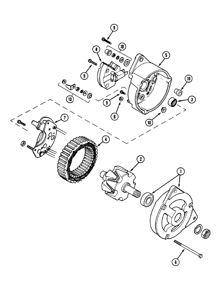 Схема запчастей Case IH 1594 - (4-80) - K311697 ALTERNATOR ASSEMBLY, LUCAS A127-65, ENGINES P.I.N. 11468560 AND AFTER, NORTH AMERICAN ONLY (04) - ELECTRICAL SYSTEMS