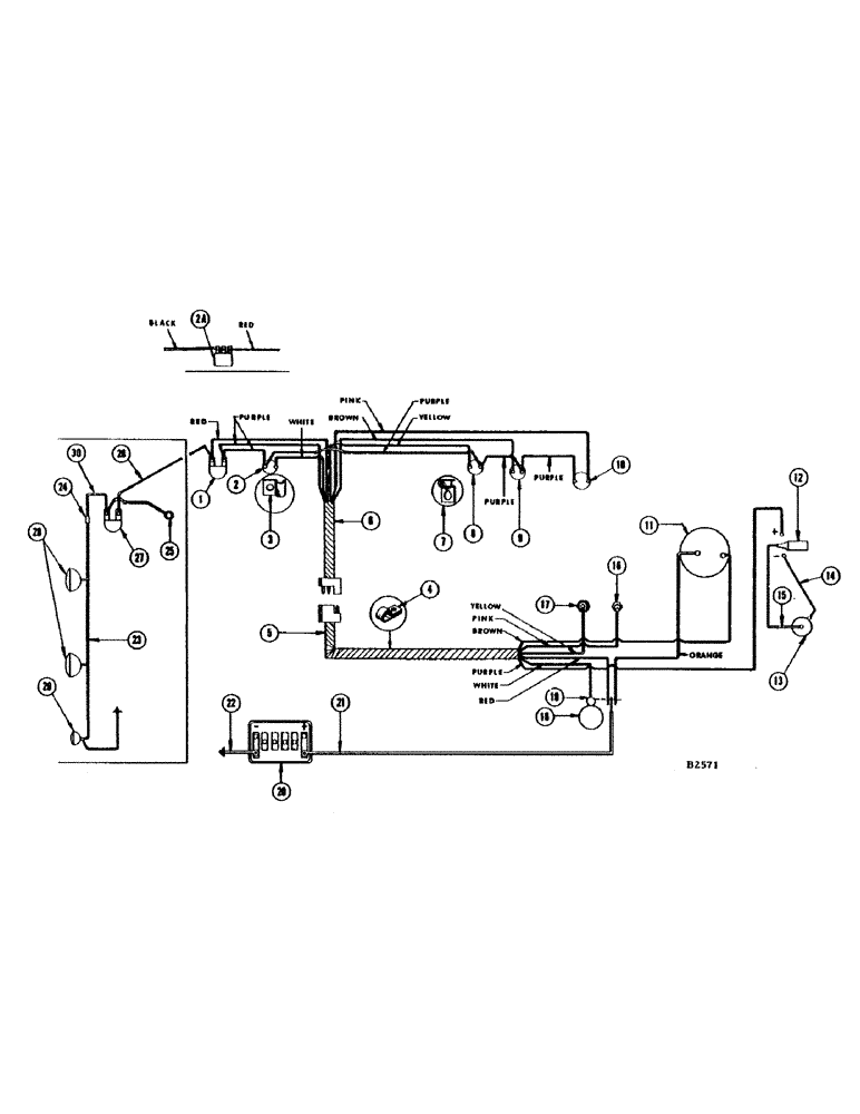 Схема запчастей Case IH 660 - (334) - ELECTRICAL SYSTEM, GAS ENGINE, EQUIPPED WITH ALTERNATOR 