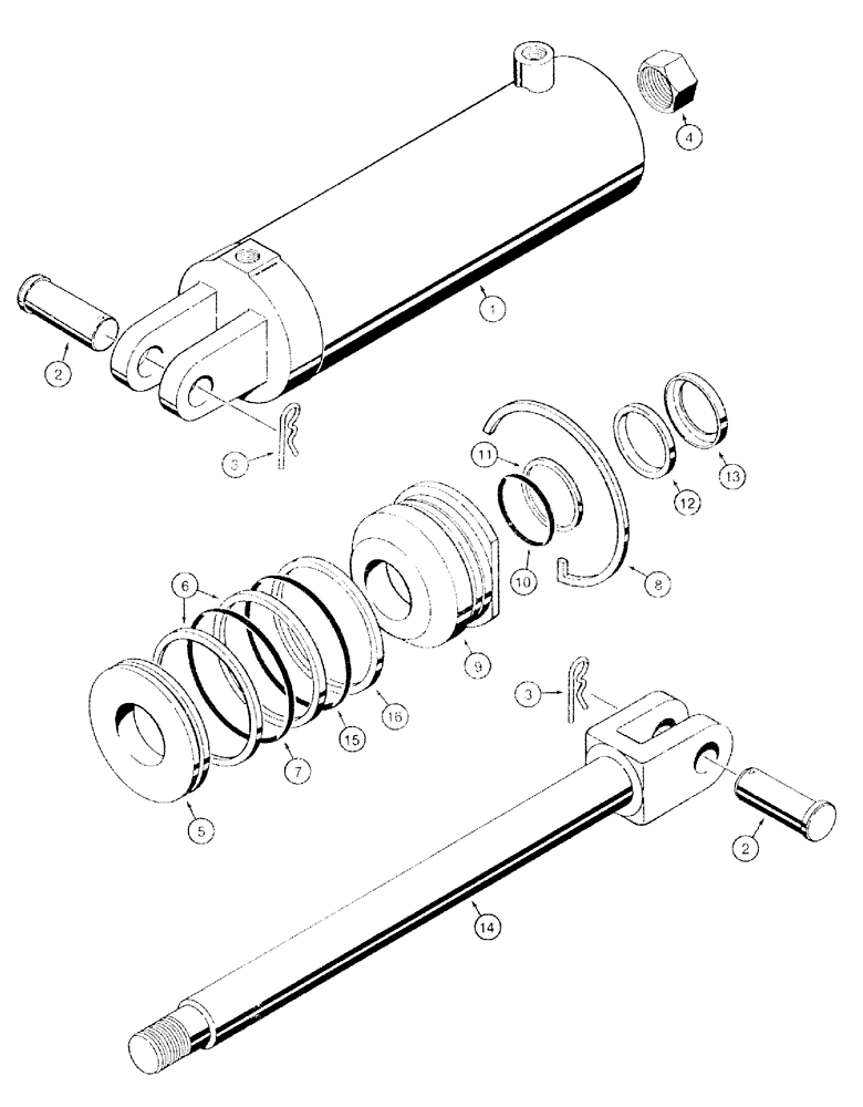 Схема запчастей Case IH 770 - (08-17) - TRANSPORT LIFT CYLINDER - 61105C91 (08) - HYDRAULICS