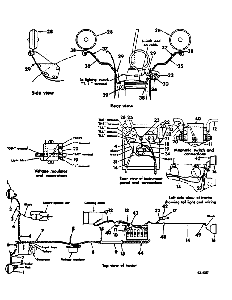 Схема запчастей Case IH 140 - (08-28) - ELECTRICAL, STARTING AND LIGHTING, BATTERY IGNITION, 12V, FOR 140 SERIES TRACTORS WITH GENERATORS (06) - ELECTRICAL