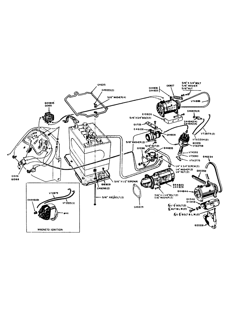 Схема запчастей Case IH 300B-SERIES - (066) - ELECTRIC SYSTEM AUTO-LITE, BATTERY, L.H. & R.H. MNTD GENERATOR, STRTNG MOTOR & IGNIT., MAGNETO IGNIT (04) - ELECTRICAL SYSTEMS