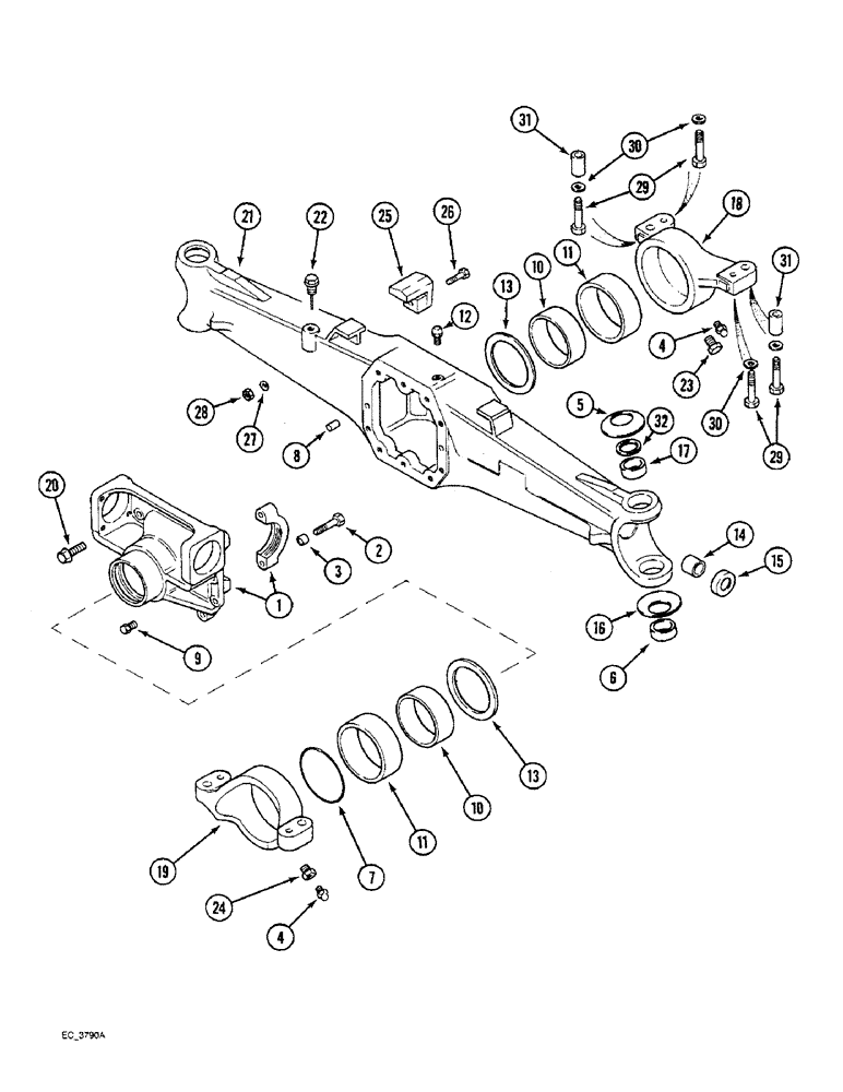 Схема запчастей Case IH 3230 - (5-038) - MECHANICAL FRONT DRIVE, AXLE ASSEMBLY (05) - STEERING