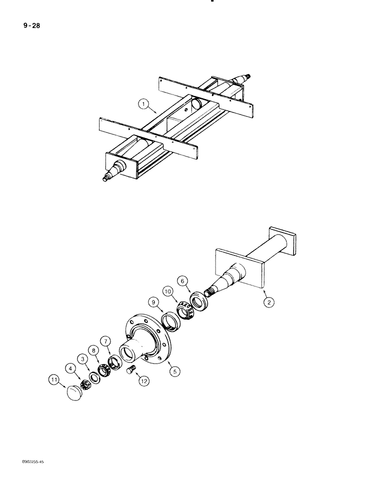 Схема запчастей Case IH 560 - (9-028) - AXLE AND SUPPORTS, MODEL 560 ONLY (09) - CHASSIS/ATTACHMENTS