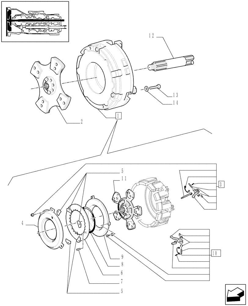 Схема запчастей Case IH JX1085C - (1.25.0[01]) - CLUTCH - C5949 (03) - TRANSMISSION