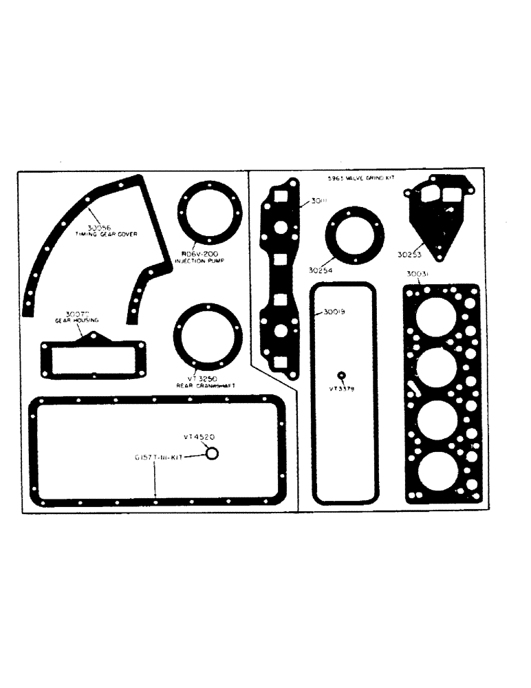 Схема запчастей Case IH 300B-SERIES - (049) - DIESEL ENGINE, GASKET SET (02) - ENGINE