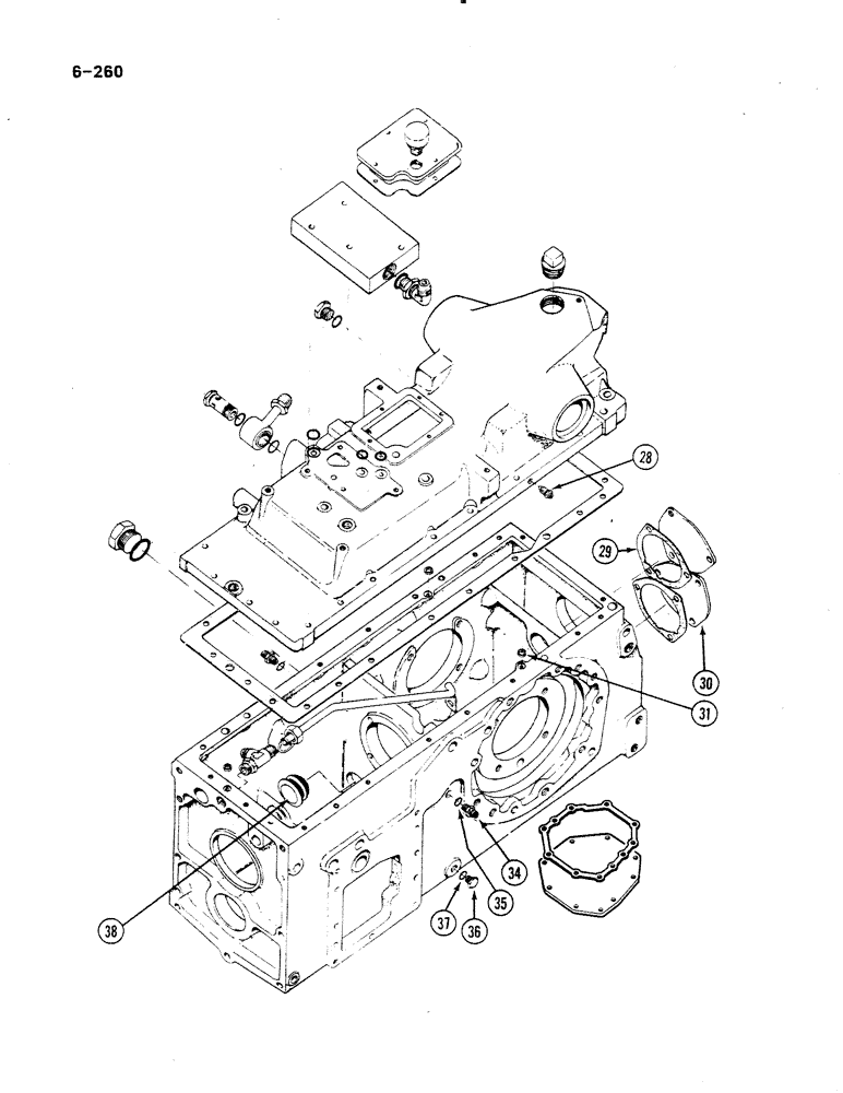 Схема запчастей Case IH 485 - (6-260) - REAR FRAME, COVER AND CONNECTIONS (CONTD) (06) - POWER TRAIN