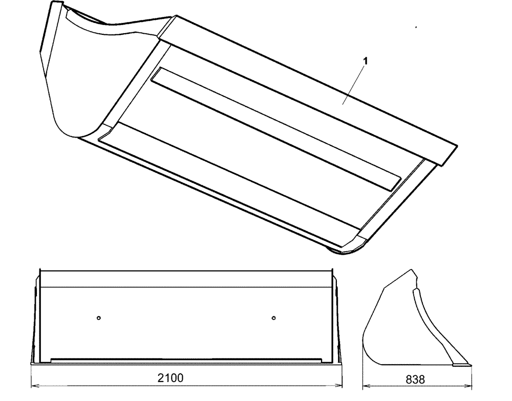 Схема запчастей Case IH L740 - (82.300.AN[21]) - VAR - 717421006 - BUCKET - 240H (82) - FRONT LOADER & BUCKET