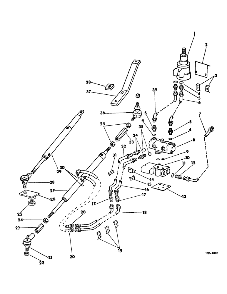 Схема запчастей Case IH 375 - (J-06) - STEERING MECHANISM, POWER STEERING HYDRAULIC LINES Steering Mechanism