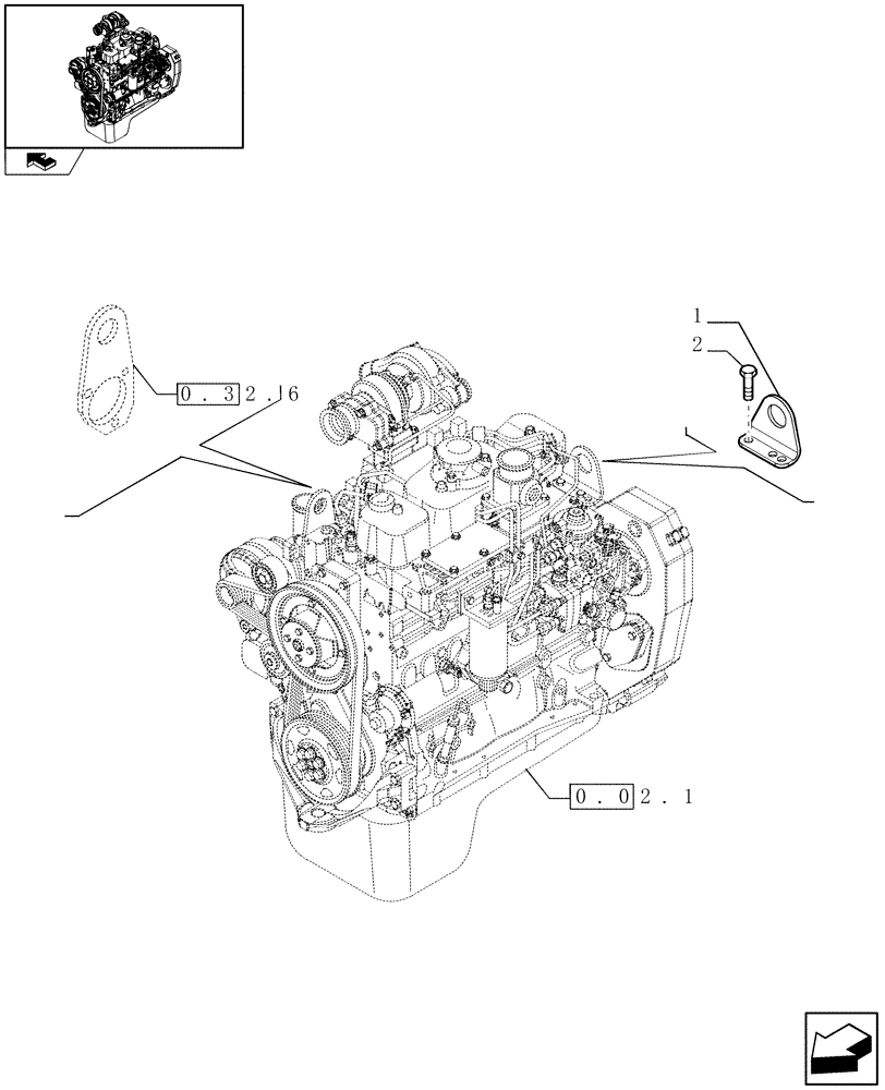 Схема запчастей Case IH F4GE9484A J601 - (0.45.0) - HOOKS - ENGINE (504035165) 