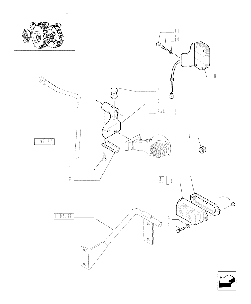 Схема запчастей Case IH JX1070C - (1.75.6[02]) - LIGHTING COMPONENTS - L/CAB (06) - ELECTRICAL SYSTEMS