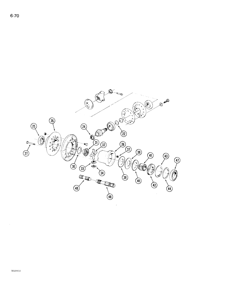 Схема запчастей Case IH 9210 - (6-070) - AXLE ASSEMBLY, DIFFERENTIAL, K593 BAR AXLE (CONTD) (06) - POWER TRAIN