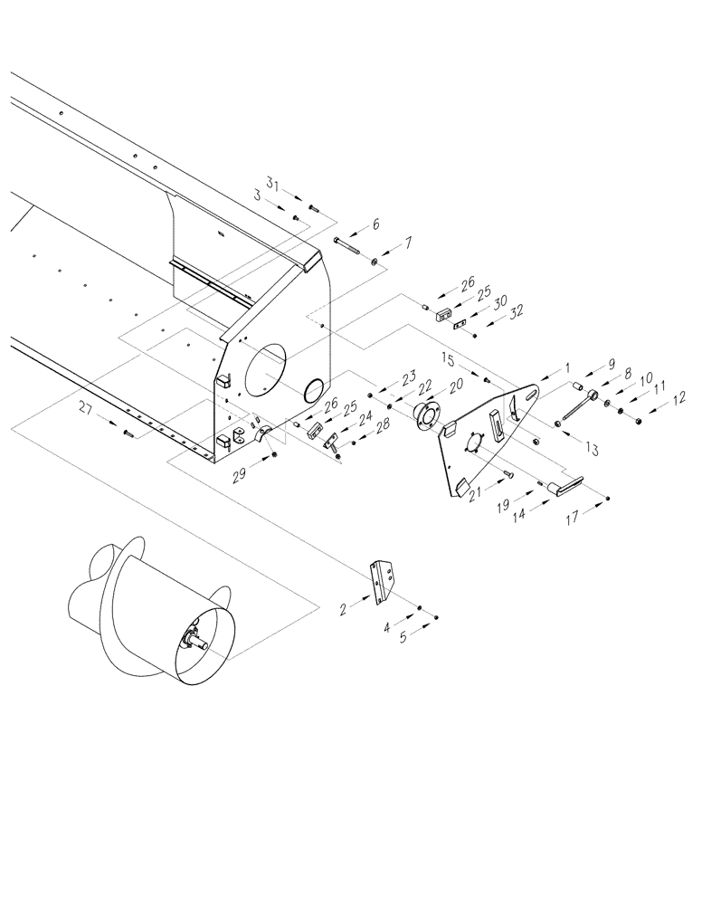 Схема запчастей Case IH 2015 - (60.220.03) - AUGER SUPPORT - LEFT HAND (60) - PRODUCT FEEDING