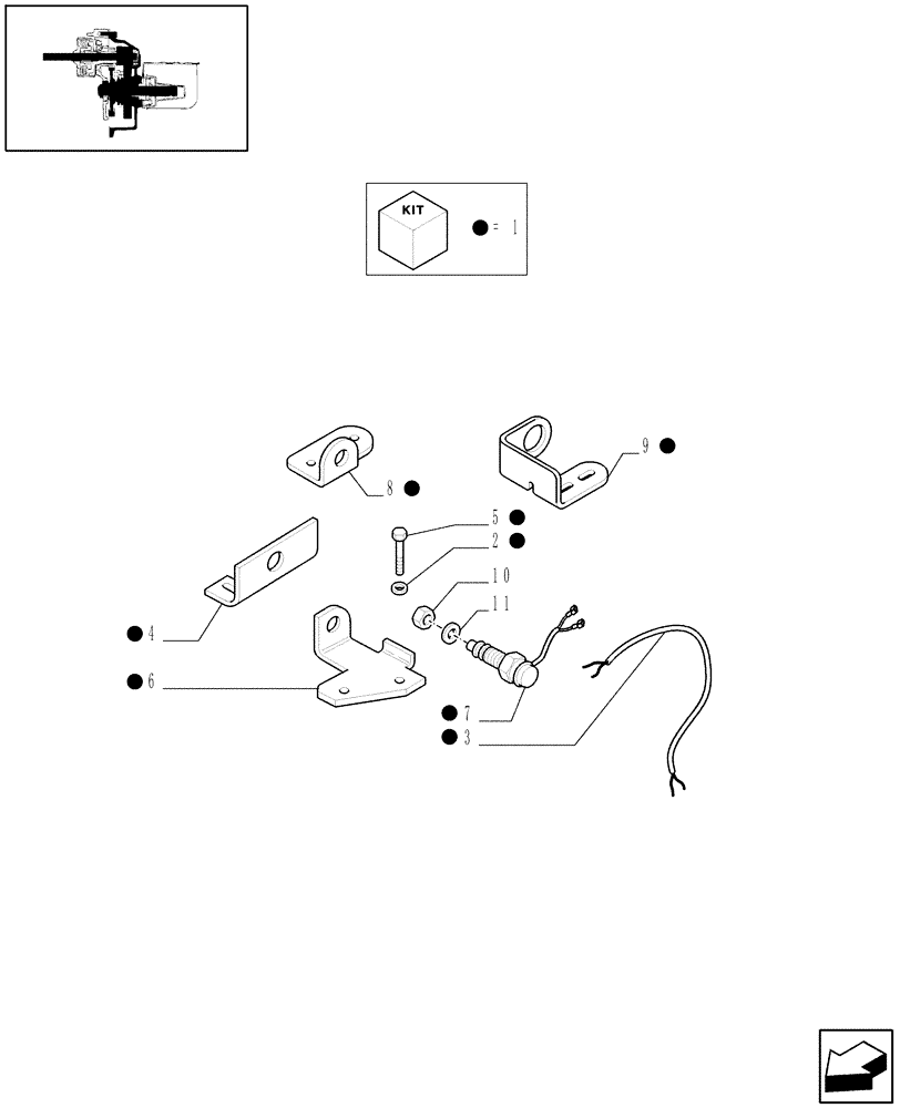 Схема запчастей Case IH JX70 - (1.75.0/02) - (VAR.032) SAFETY SWITCH FOR PTO W/GROUND SPEED (06) - ELECTRICAL SYSTEMS