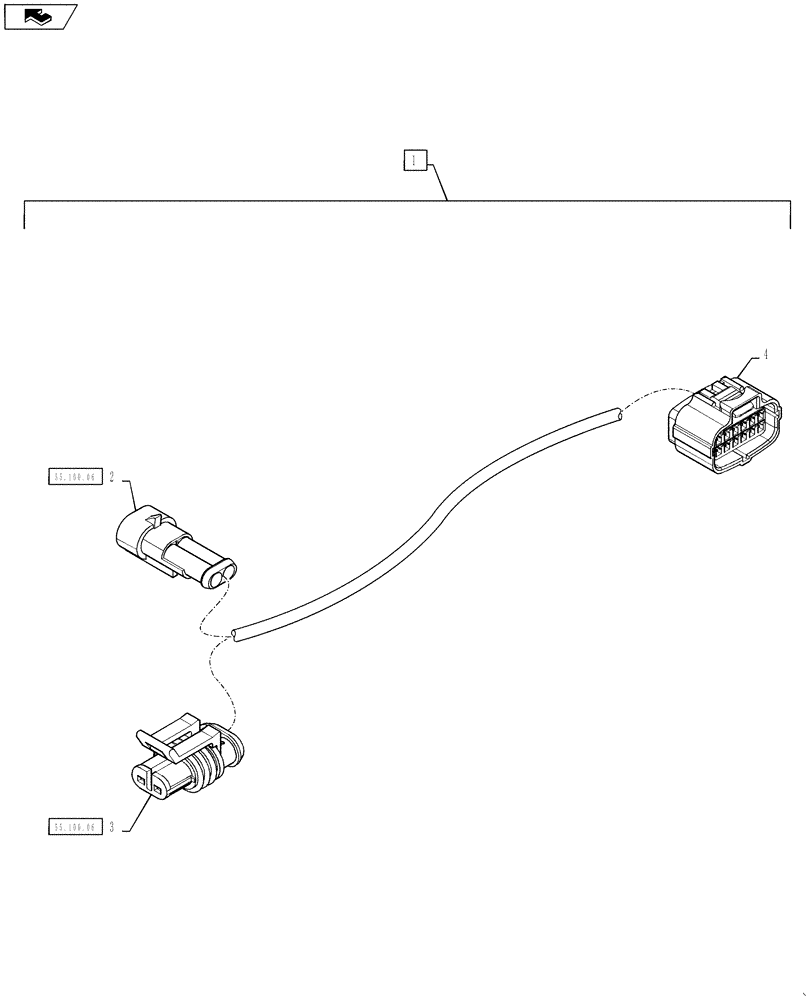 Схема запчастей Case IH TITAN 4530 - (55.100.34) - EVGT HARNESS ADAPTOR (55) - ELECTRICAL SYSTEMS