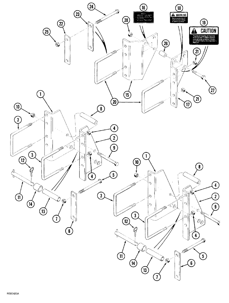 Схема запчастей Case IH 1830 - (09-004) - HITCH PARTS - RIGID FRAME, 6 ROW WIDE, 8 ROW NARROW AND 8 ROW WIDE (00) - COMPLETE MACHINE