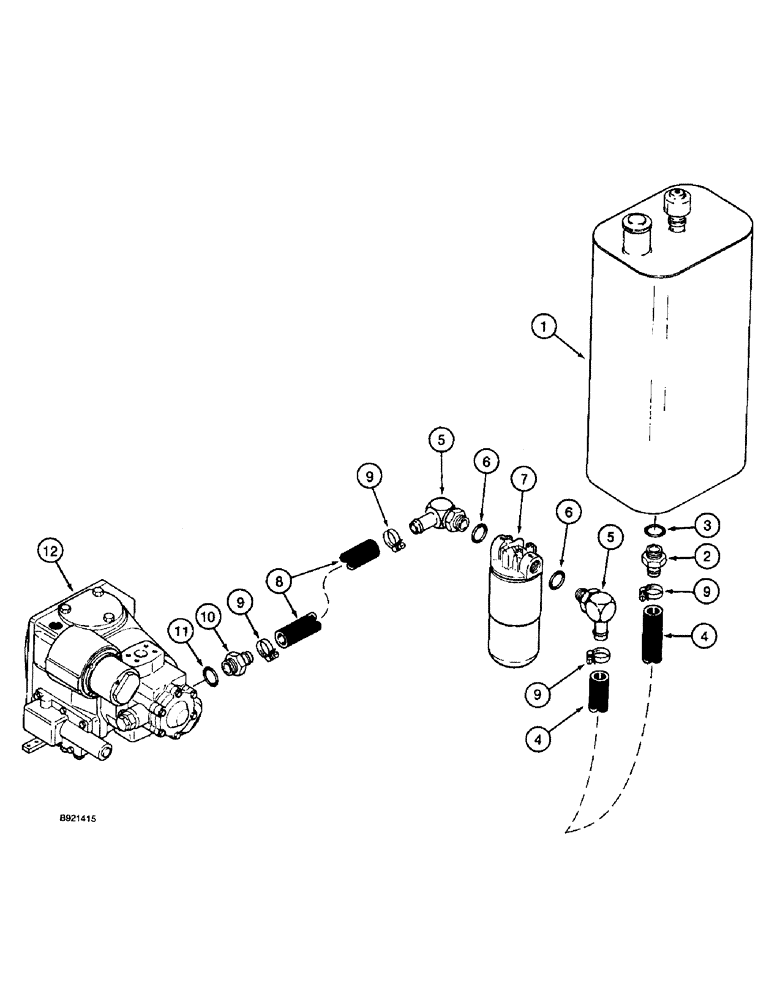 Схема запчастей Case IH 2055 - (8-04) - HYDRAULIC RESERVOIR TO HYDROSTATIC PUMP SYSTEM (07) - HYDRAULICS