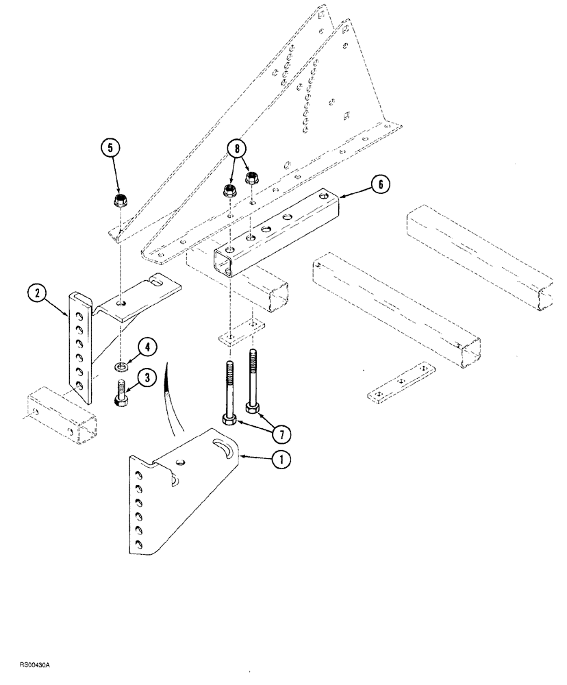 Схема запчастей Case IH 1830 - (09-018) - ADJUSTING BRACKET AND SPACER BAR ATTACHMENTS (00) - COMPLETE MACHINE