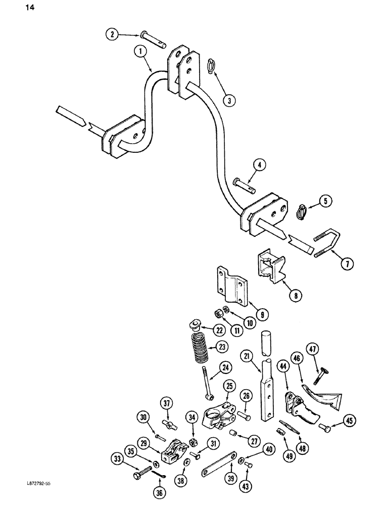 Схема запчастей Case IH 265 - (14) - REAR CULTIVATOR ATTACHMENT 